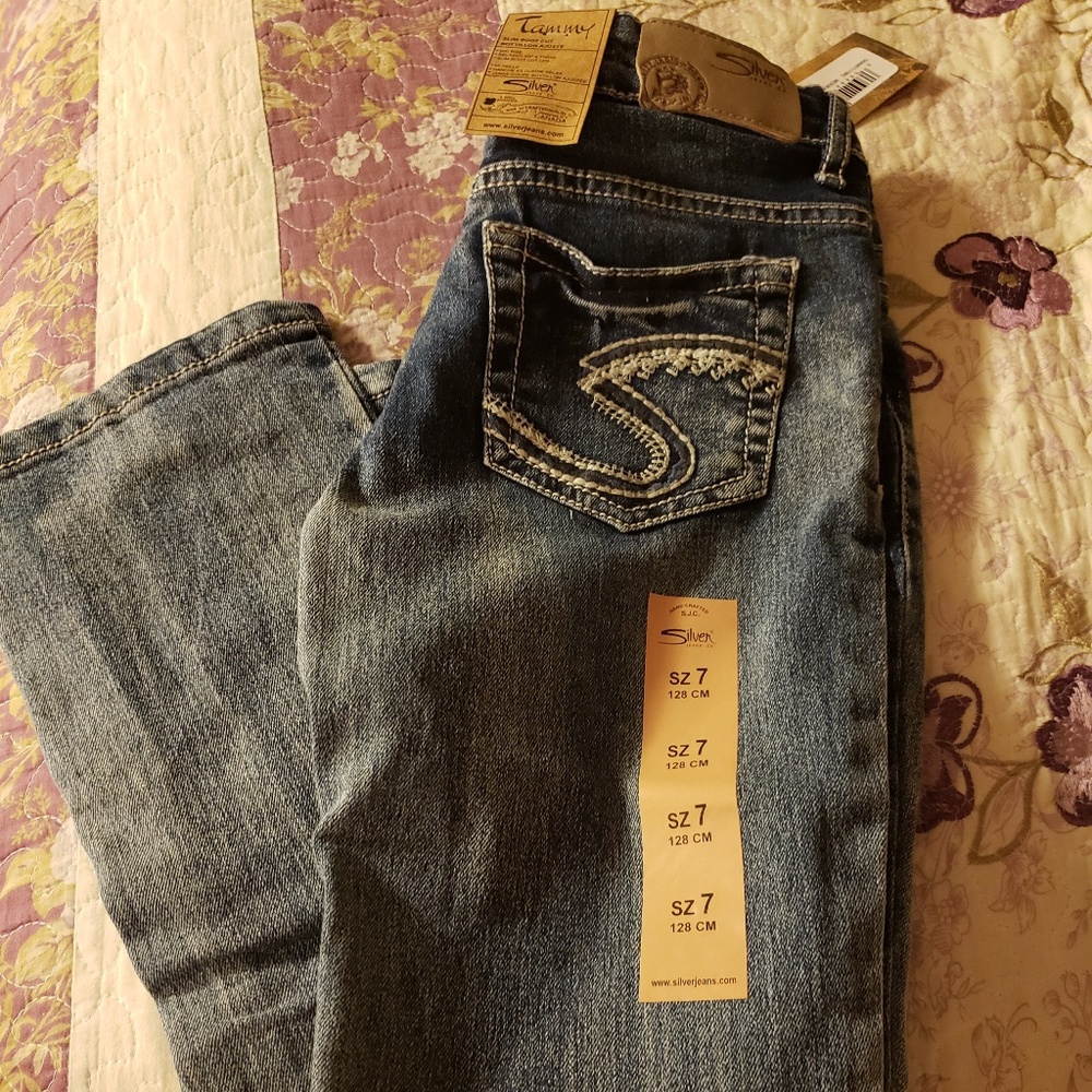 Girls Sz 7 Silver Jeans
